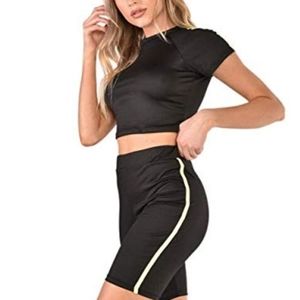Iheaetraves Crop top and biker short set